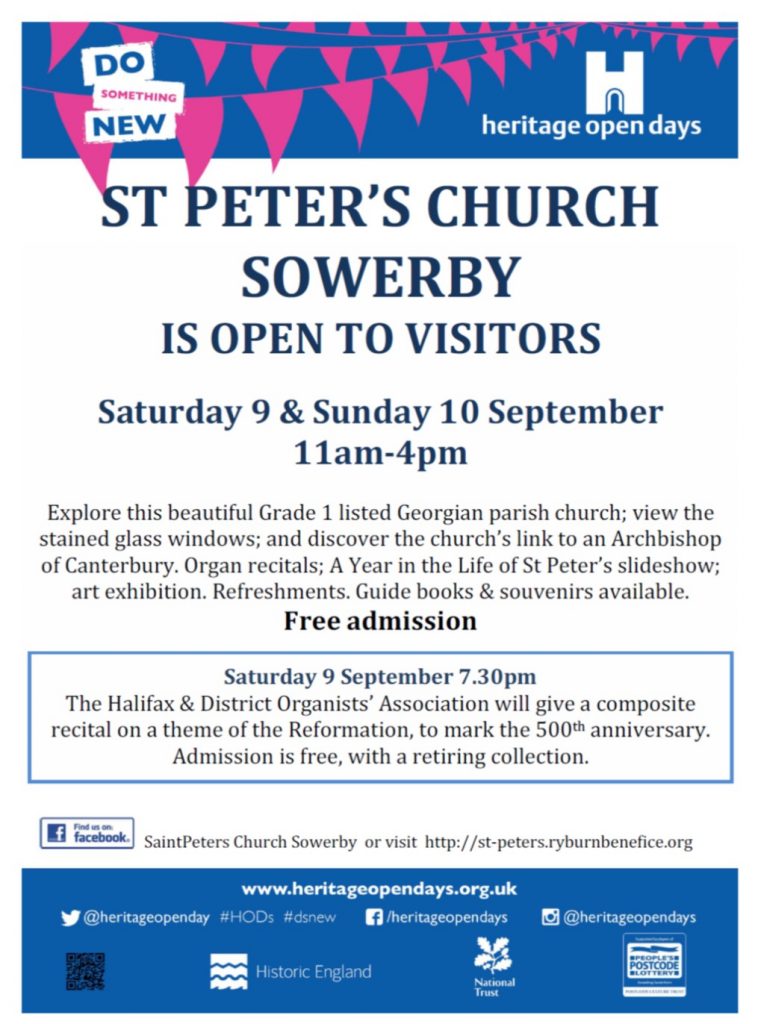 St Peter's Church, Sowerby, Heritage Weekend, Heritage, 