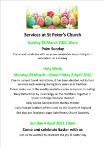 Easter poster St Peter's 2021