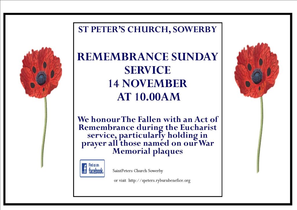 Remembrance Sunday poster 2021