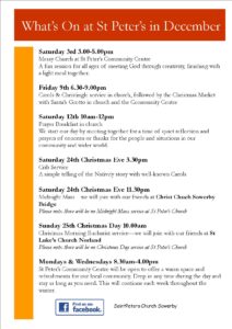 What's on at St Peter's December
